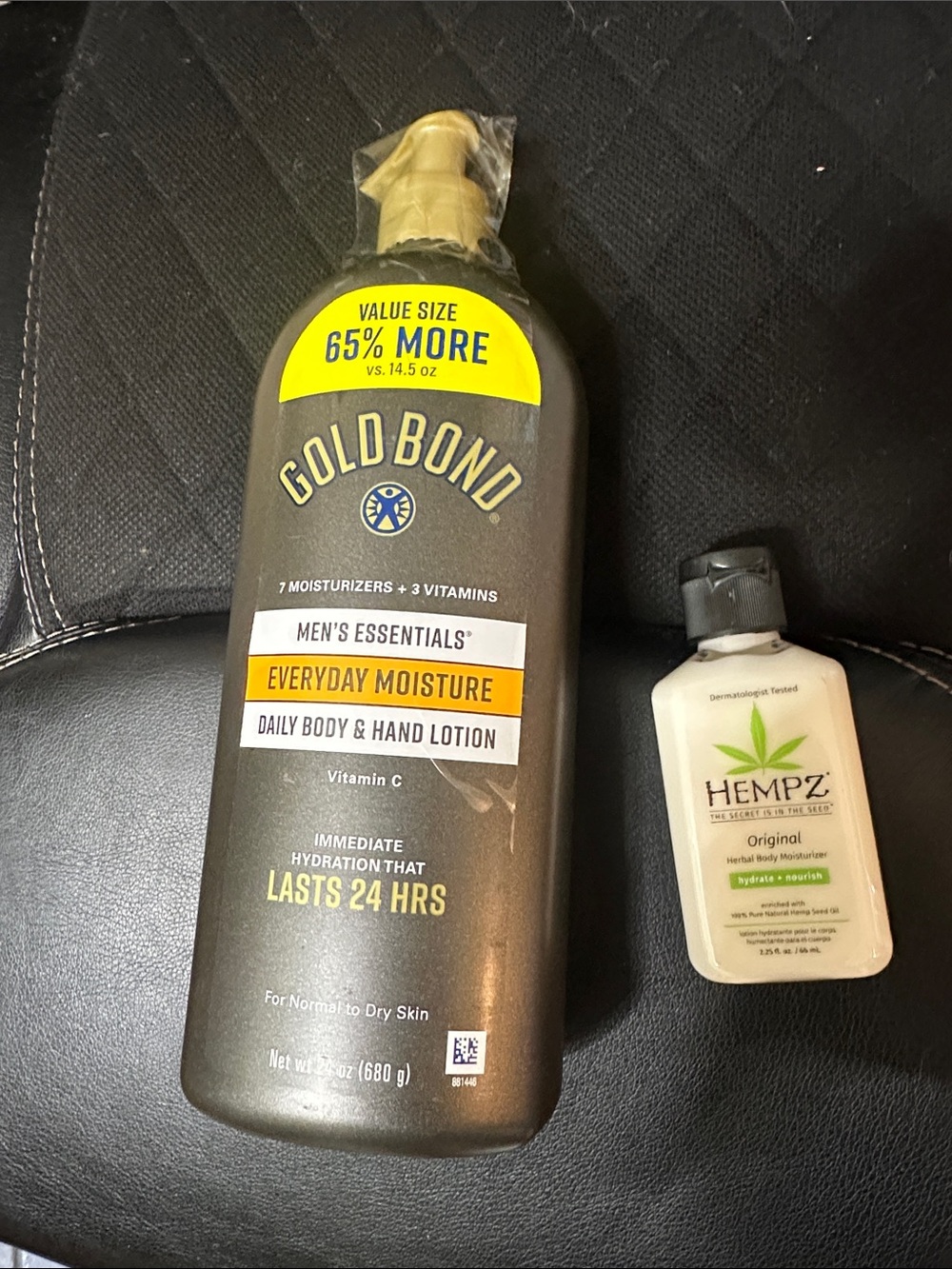 Gold bond Men's Moisturizer Bottle - White and Black Cap with Green Logo
